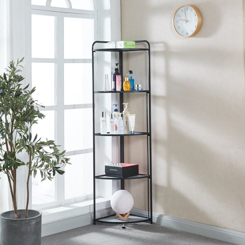 5 Tier Storage Rack Organizer - Stylish Metal 5 Tier Multipurpose Kitchen Shelf Corner Storage Rack Organizer