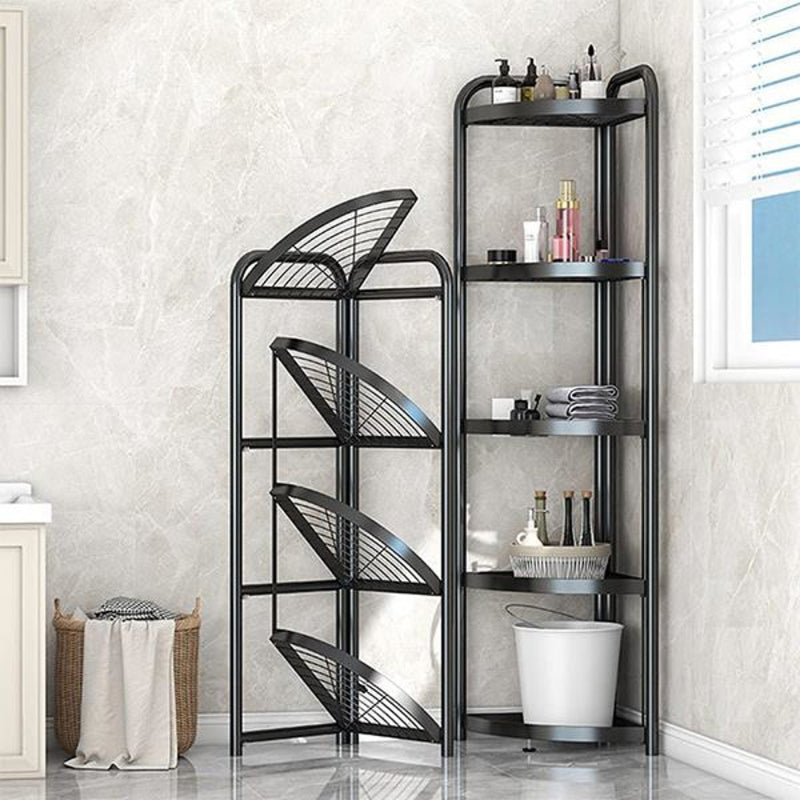 5 Tier Storage Rack Organizer - Stylish Metal 5 Tier Multipurpose Kitchen Shelf Corner Storage Rack Organizer