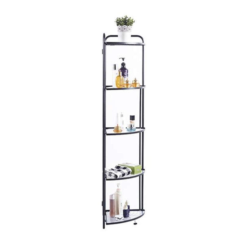 5 Tier Storage Rack Organizer - Stylish Metal 5 Tier Multipurpose Kitchen Shelf Corner Storage Rack Organizer