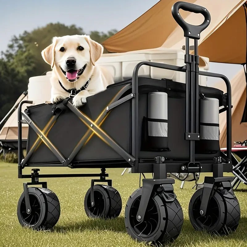 Collapsible Utility Wagon - All Terrain Collapsible Utility Wagon For Sand Heavy Duty Folding Outdoor Garden