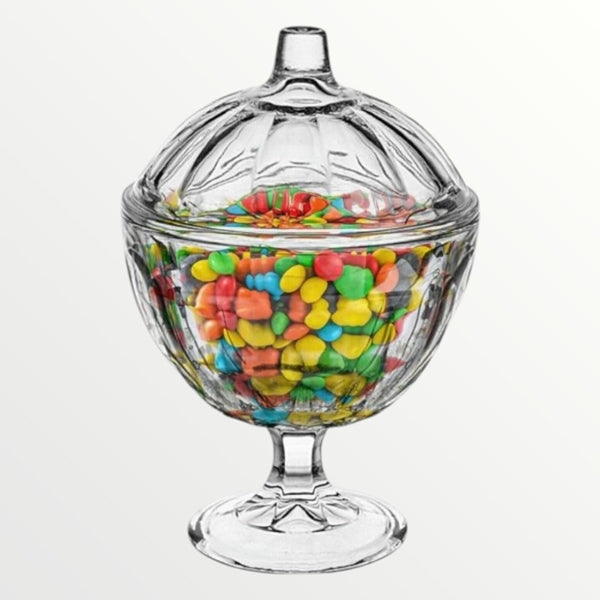 Glass Sweet Candy Jar Bowl with Lid