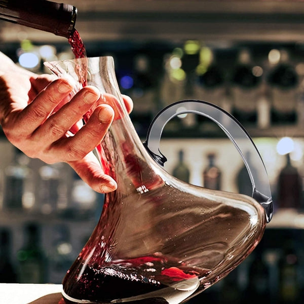 Wine Decanter Carafe - Oblique Opening Design Wine Decanter Carafe with Handle