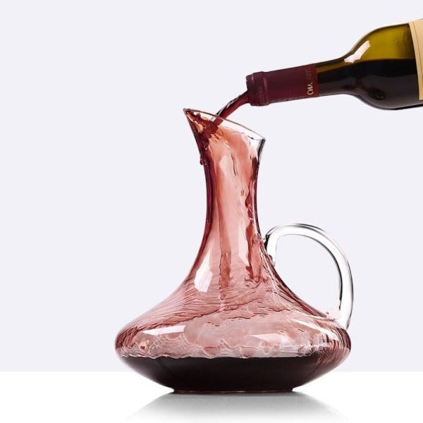 Wine Decanter Carafe - Oblique Opening Design Wine Decanter Carafe with Handle