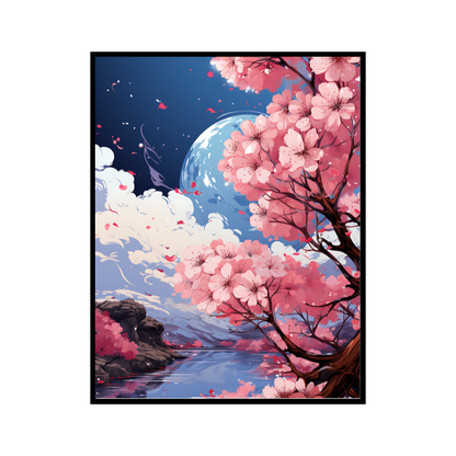 Wall Art Deco -  Beautiful Sakura Cherry Blossom Wall Art Print with A Random Lightweight 30*40cm Frame