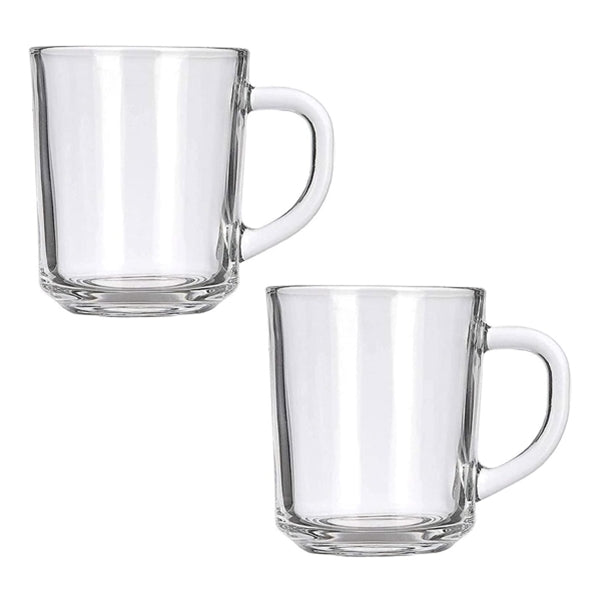 Glass Mug Set - 6 Piece Clear Toughened Glass Mug Set - 245ml