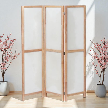 Partition Room Divider - 3 Panel Folding Privacy Screen Room Divider with Solid Wooden Frames