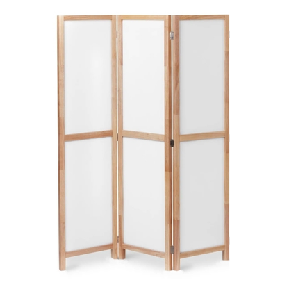 Partition Room Divider - 3 Panel Folding Privacy Screen Room Divider with Solid Wooden Frames