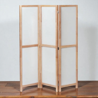 Partition Room Divider - 3 Panel Folding Privacy Screen Room Divider with Solid Wooden Frames