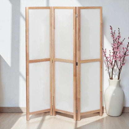 Partition Room Divider - 3 Panel Folding Privacy Screen Room Divider with Solid Wooden Frames