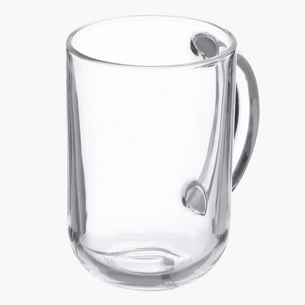 Glass Mug Set - 6 Piece Clear Large Glass Mug Set - 315ml