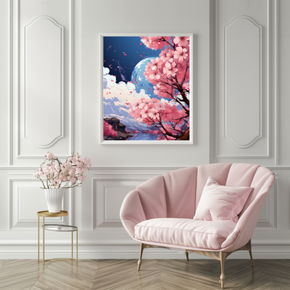 Wall Art Deco -  Beautiful Sakura Cherry Blossom Wall Art Print with A Random Lightweight 30*40cm Frame