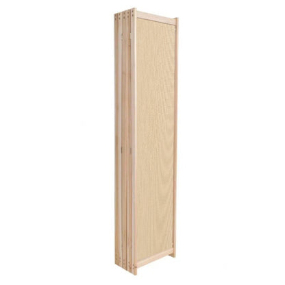 Partition Room Divider - 4-Panel Canvas Folding Privacy Screen Room Divider with Solid Smooth Wooden Frame