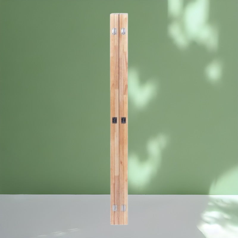 Partition Room Divider - Four-Panel See-through Hessian Folding Screen Room Divider with Solid Wooden Frames