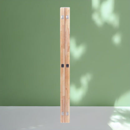 Partition Room Divider - Four-Panel See-through Hessian Folding Screen Room Divider with Solid Wooden Frames