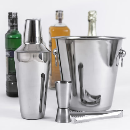 Bar Cocktail Set - 4 Piece Compact Stainless Steel Bar Cocktail Set