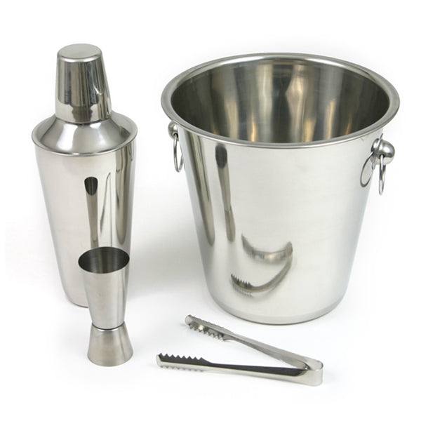 Bar Cocktail Set - 4 Piece Compact Stainless Steel Bar Cocktail Set