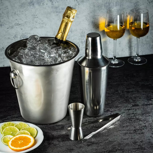 Bar Cocktail Set - 4 Piece Compact Stainless Steel Bar Cocktail Set