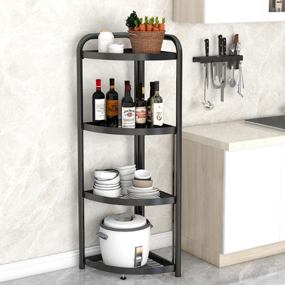 4 Tier Storage Rack Organizer - Stylish Metal 4 Tier Multipurpose Kitchen Shelf Corner Storage Rack Organizer