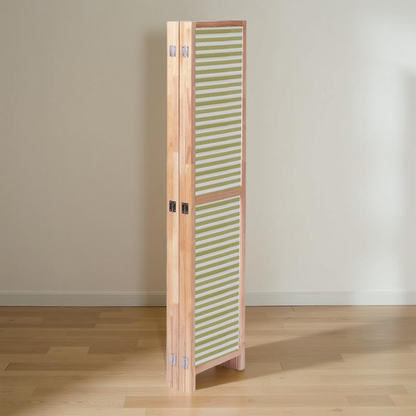 Partition Room Divider - 4-Panel Single-Sided Upholstery Fabric Folding Screen Room Divider with Wooden Frame