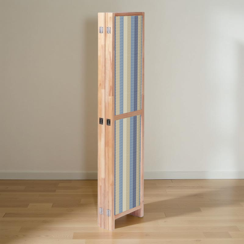 Partition Room Divider - 4-Panel Single-Sided Upholstery Fabric Folding Screen Room Divider with Wooden Frame