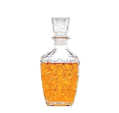 Whiskey Decanter - 500ml Creative Diamond Cut Whiskey Decanter with Airtight Lid