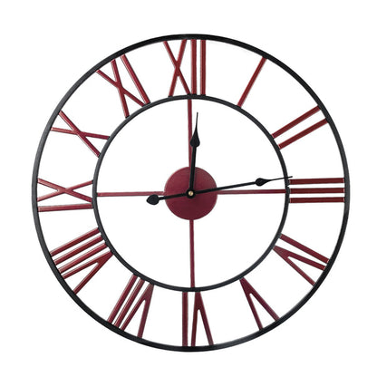 Decorative Wall Clock - 50cm Vintage Round Retro Display Quartz Mechanism Wall Clock