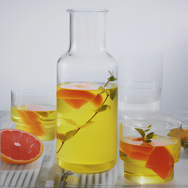 Borosilicate Carafe Set - 5 Piece Stylish Borosilicate Carafe and Glass Set