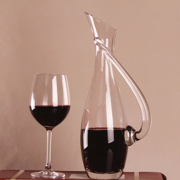 Decanter Carafe Set - 5 Piece Tilt Handle Glass Wine Decanter Carafe Set