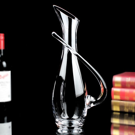 Decanter Carafe Set - 5 Piece Tilt Handle Glass Wine Decanter Carafe Set