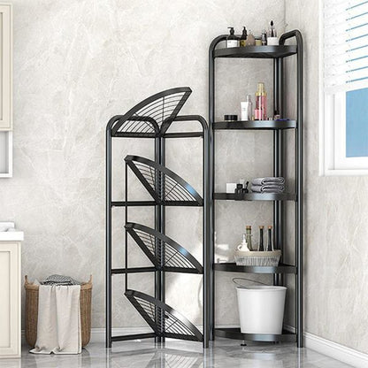 5 Tier Storage Rack Organizer - Stylish Metal 5 Tier Multipurpose Kitchen Shelf Corner Storage Rack Organizer