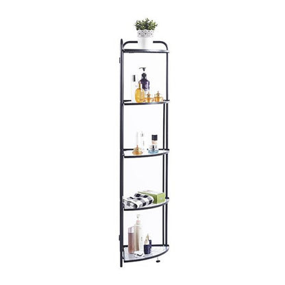5 Tier Storage Rack Organizer - Stylish Metal 5 Tier Multipurpose Kitchen Shelf Corner Storage Rack Organizer