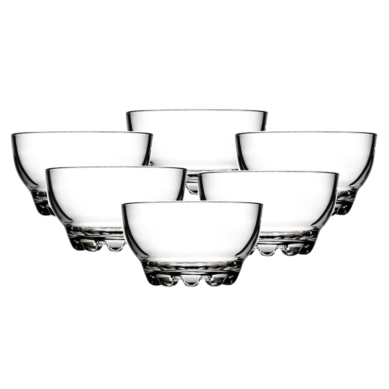 Glass Bowl Set - 6 Piece 154ml Sturdy Glass Mini Bowl Set for Dessert, Snack, Fruit, Nuts, Etc