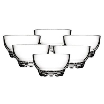 Glass Bowl Set - 6 Piece 154ml Sturdy Glass Mini Bowl Set for Dessert, Snack, Fruit, Nuts, Etc