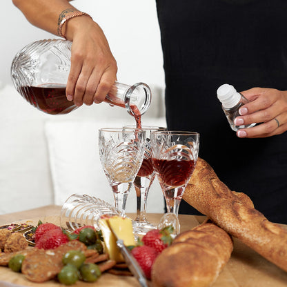 7 Piece Clear Stylish Wine Decanter with Glasses Set