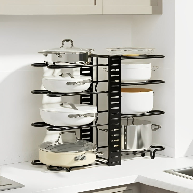 8-Tier Double-Sided Metal Space-Saving Kitchen Storage Organizer Rack