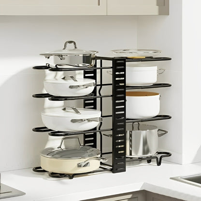 8-Tier Double-Sided Metal Space-Saving Kitchen Storage Organizer Rack