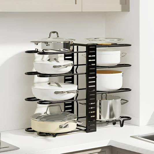8-Tier Double-Sided Metal Space-Saving Kitchen Storage Organizer Rack