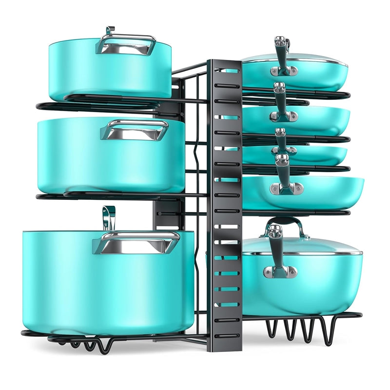 8-Tier Double-Sided Metal Space-Saving Kitchen Storage Organizer Rack