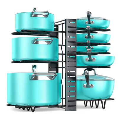 8-Tier Double-Sided Metal Space-Saving Kitchen Storage Organizer Rack