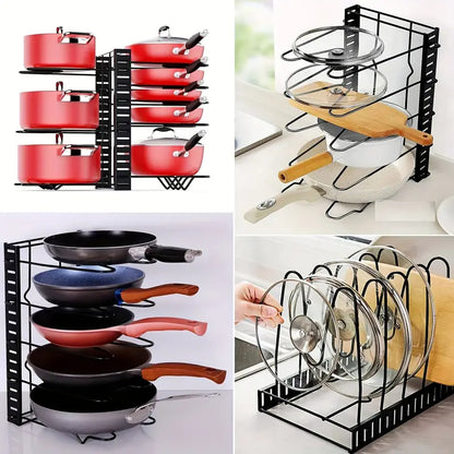 8-Tier Double-Sided Metal Space-Saving Kitchen Storage Organizer Rack