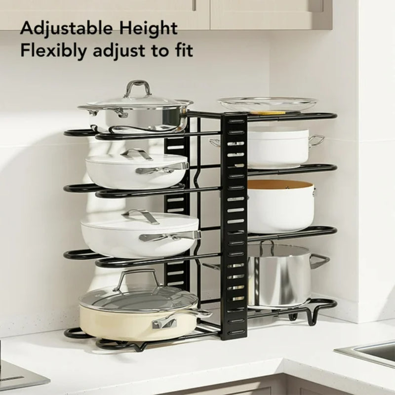 8-Tier Double-Sided Metal Space-Saving Kitchen Storage Organizer Rack