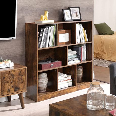 Bookshelf Storage Unit - 8 Cube Storage Organizer Wooden Bookcase with Open Shelves