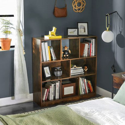 Bookshelf Storage Unit - 8 Cube Storage Organizer Wooden Bookcase with Open Shelves