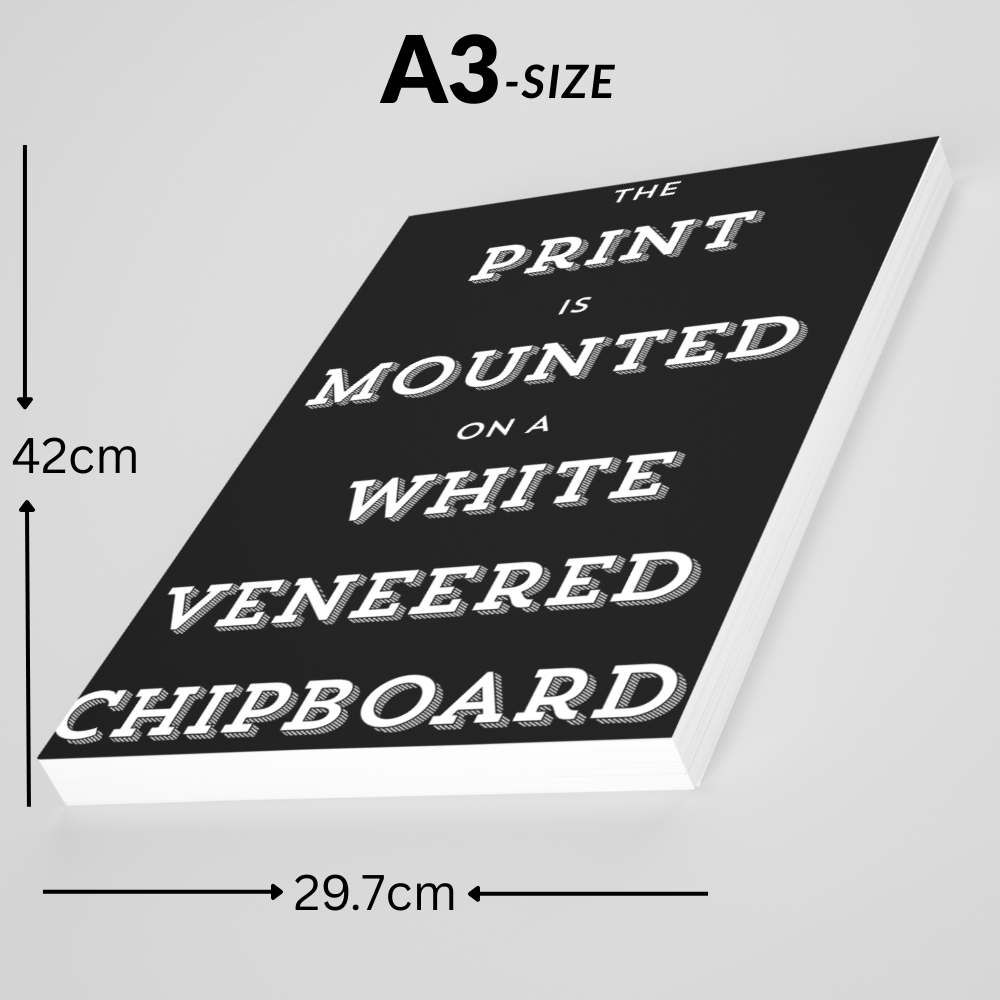 Mounted Wall Art Decor Vinyl Print - Vibrant, Elegant and Ready to Hang (A3-Size)