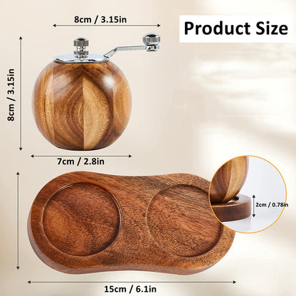 Acacia Wood Ball Pepper Grinder Set