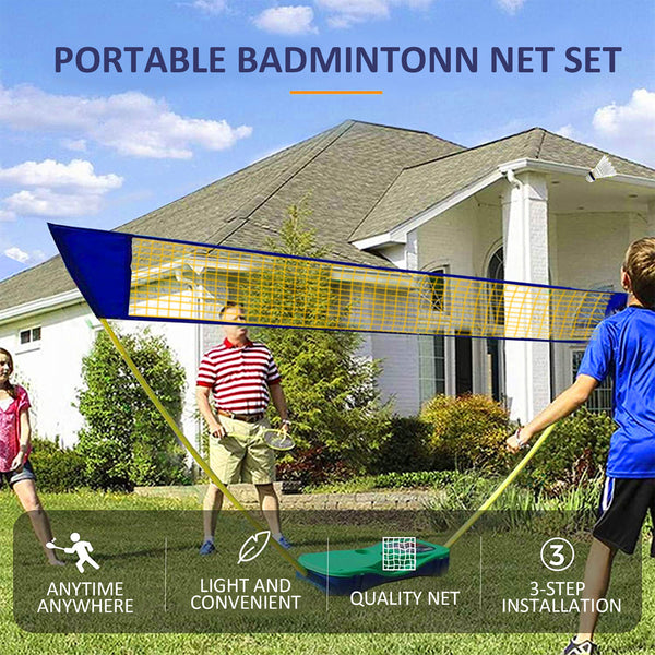 Badminton Net Set - Compact Adjustable Easy Setup Badminton Net Set for Kids and Adults