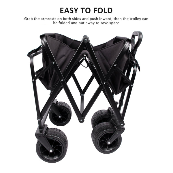 Collapsible Utility Wagon - All Terrain Collapsible Utility Wagon For Sand Heavy Duty Folding Outdoor Garden