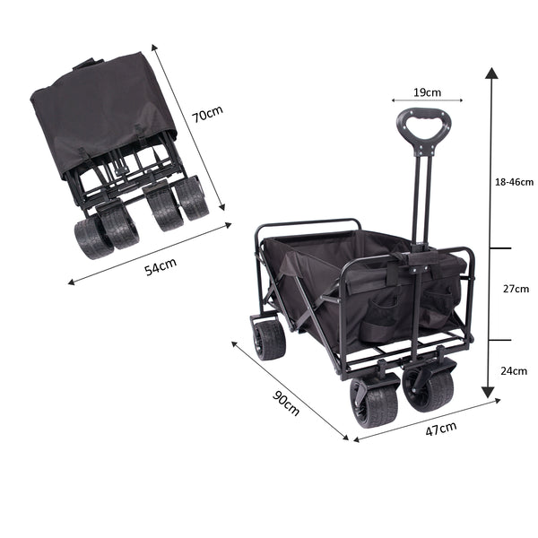 Collapsible Utility Wagon - All Terrain Collapsible Utility Wagon For Sand Heavy Duty Folding Outdoor Garden