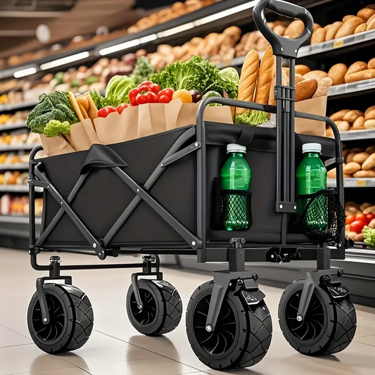 Collapsible Utility Wagon - All Terrain Collapsible Utility Wagon For Sand Heavy Duty Folding Outdoor Garden