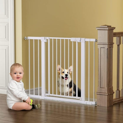 Baby Pet Safety Gate - Eco Friendly Painting Press Mounted Durable Metal Baby Pet Safety Gate